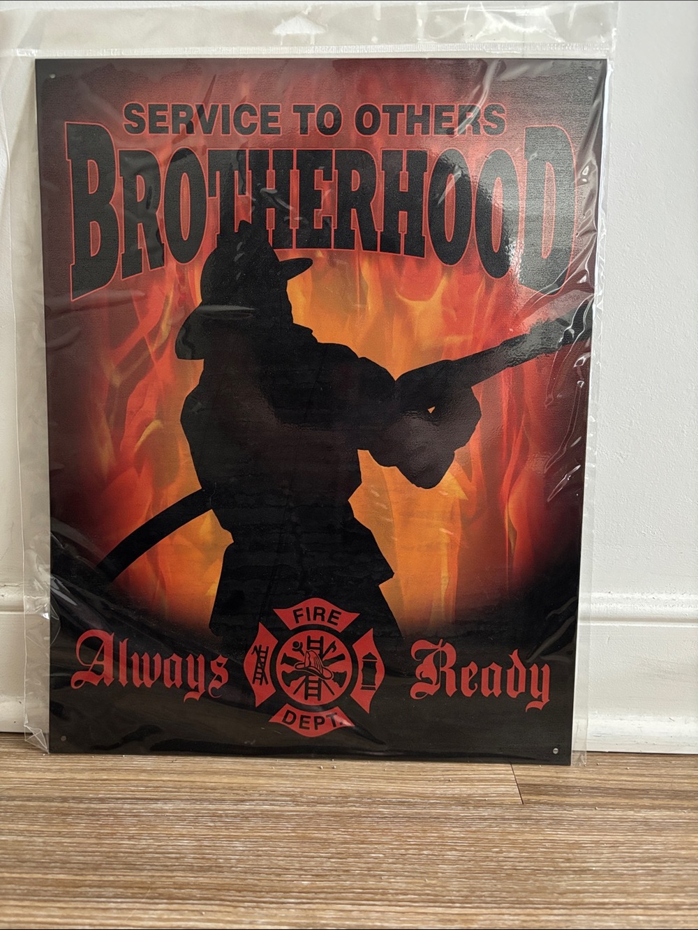 Brotherhood Firefighter Wall Art - Red/Black